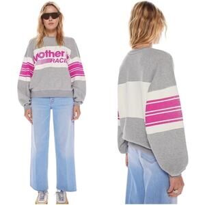 MOTHER The Banner Drop Square Grand Prix Racing Heart Sweatshirt Size XS